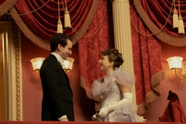 Matt Walker and Taissa Farmiga in ‘The Gilded Age’ Season 3.