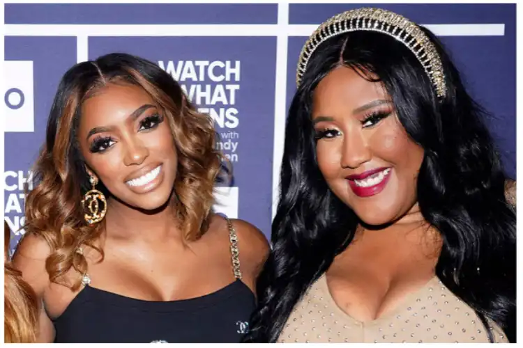 Porsha Williams with her cousin "Londie" Yolanda Favors at Watch What Happens Live in New York City.