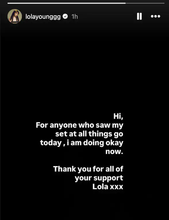 Lola Young Instagram Post