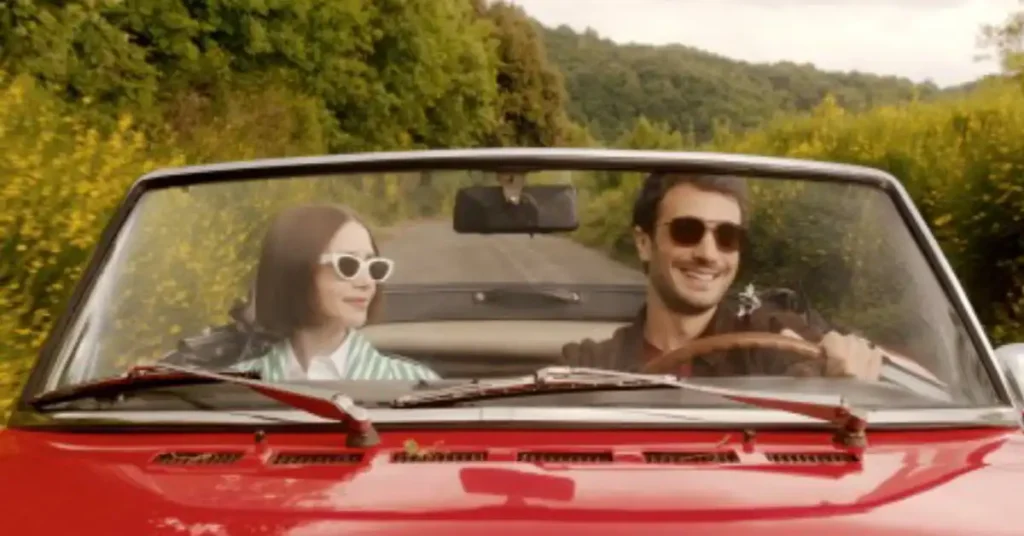 Lily Collins and Eugenio Franceschini in 'Emily in Paris.'