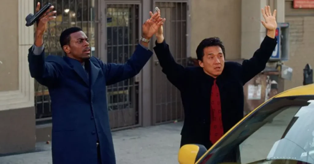 Chris Tucker and Jackie Chan in1998 movie Rush Hour.
