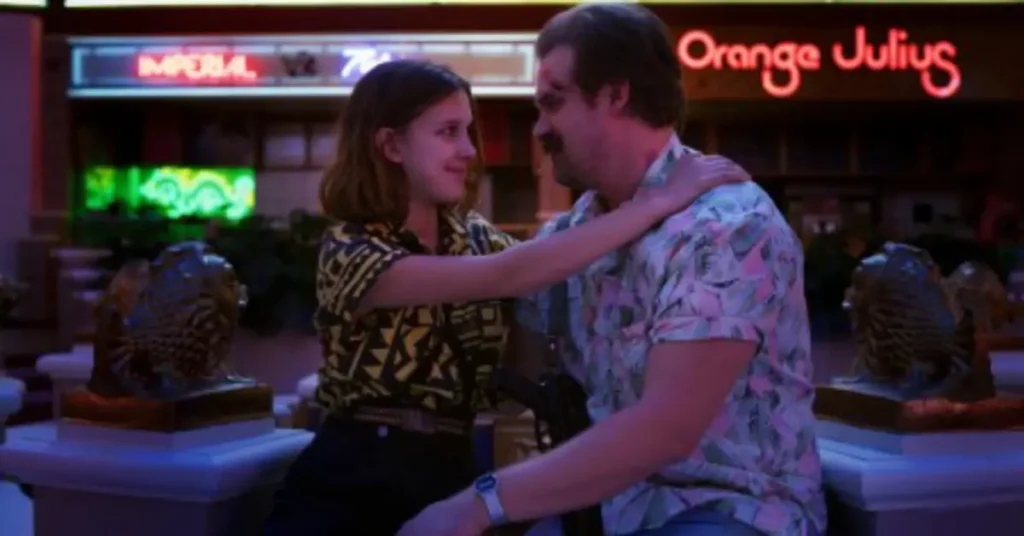 Millie Bobby Brown and David Harbour in 'Stranger Things.'