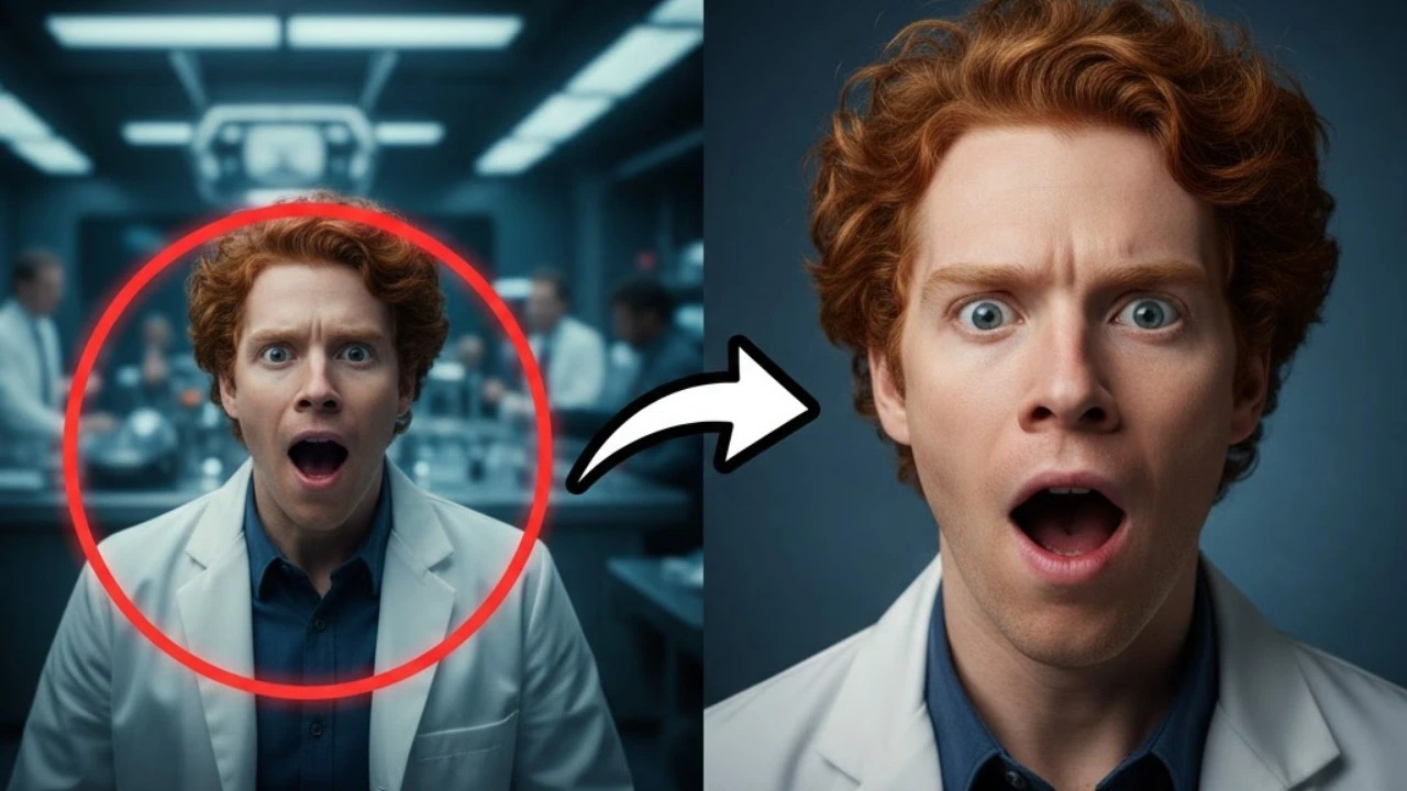 Side-by-side comparison of a stealth-creator cameo in a 2026 movie still versus a YouTuber headshot, highlighting uncredited influencer roles in Hollywood.