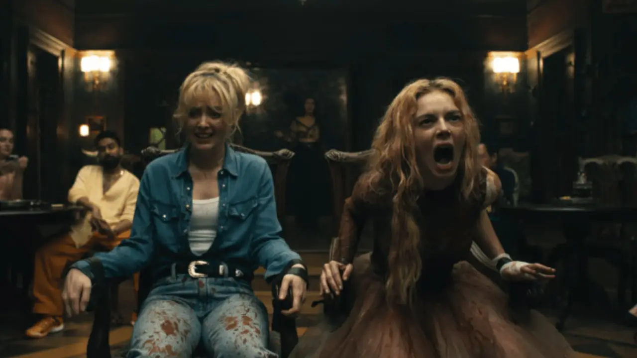 Kathryn Newton and Samara Weaving in 'Ready or Not 2: Here I Come'