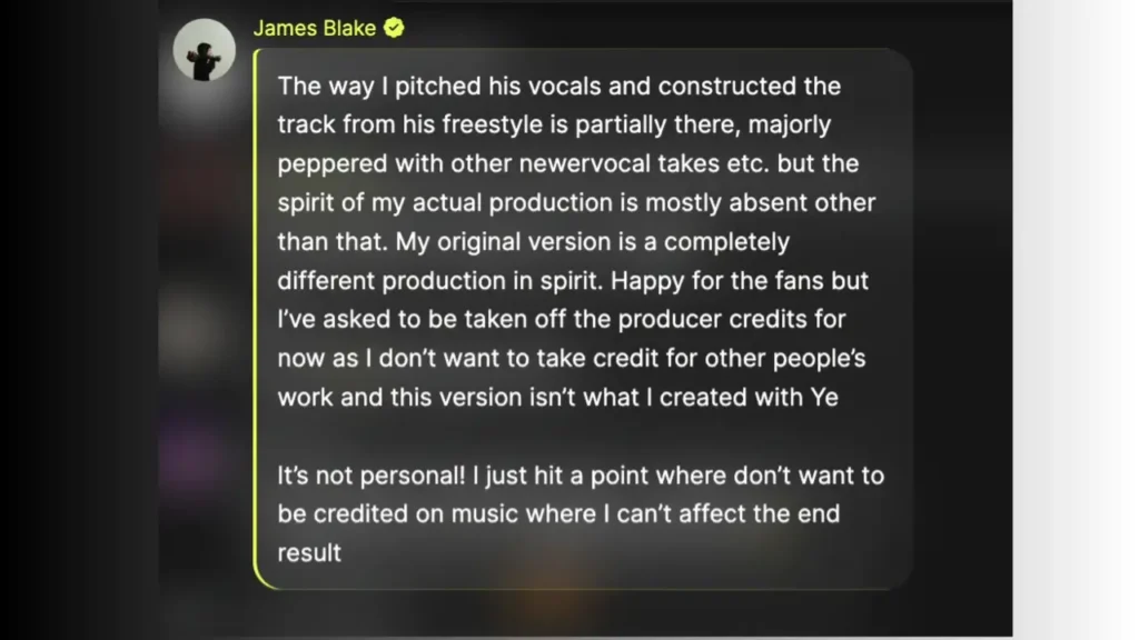 James Blake Wants His Name Off Kanye's 'Bully' — And It's Not That Simple