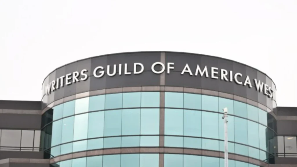 A view of the WGA West building on 3rd and Fairfax Ave. in Los Angeles, California on September 25, 2023.