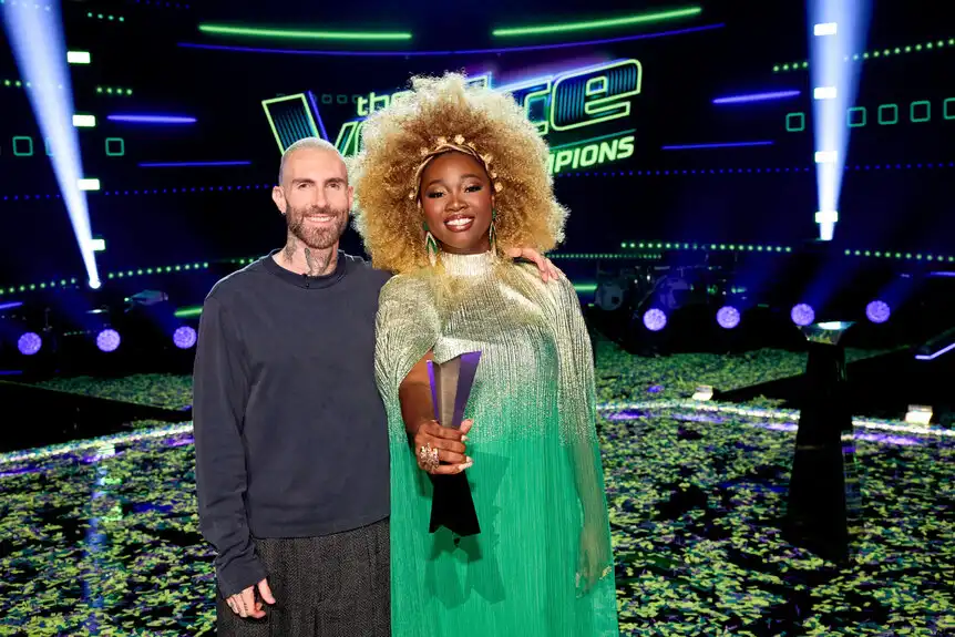 Adam Levine and Alexia Jayy during The Voice Season 29.