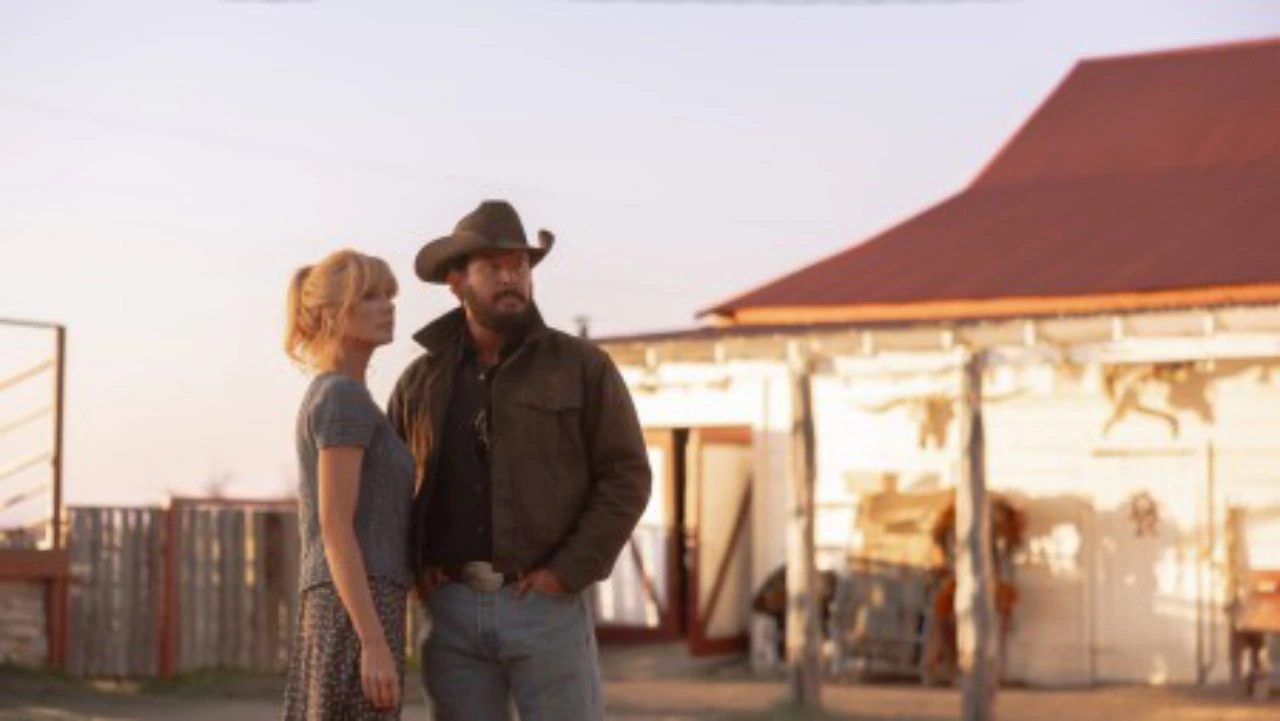 Kelly Reilly as Beth Dutton with Cole Hauser as Rip Wheeler in 'Dutton Ranch.'