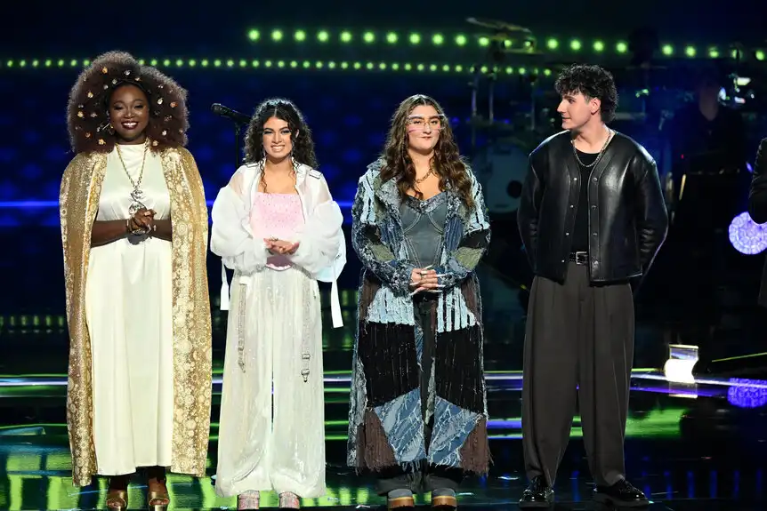 Alexia Jayy, Liv Ciara, Lucas West, and Mikenley Brown on stage during ‘The Voice’ Season 29.